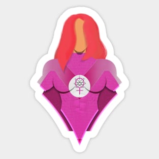 Pink powered eve Sticker